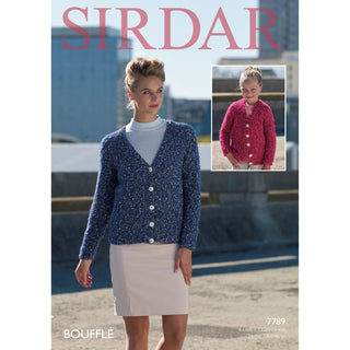 S7789 Cardigans for Women and Children in Sirdar Boufflle