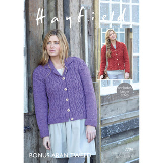S7794 Jackets for Women in Hayfield Bonus Aran Tweed