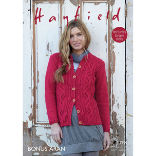 S7799 Cardigan for Women in Hayfield Bonus Aran with Wool