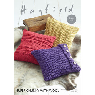 S7805 Cushion Covers in Hayfield Super Chunky with Wool