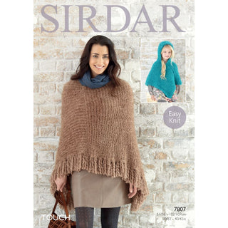 S7807 Poncho for Women and Girls in Sirdar Touch