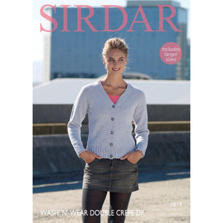 S7819 Cardigan for Women in Sirdar Wash'n'Wear Double Crepe DK