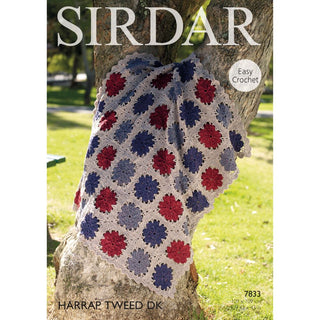 S7833 Crochet Throw in Sirdar Harrap Tweed DK