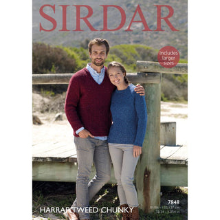 S7848 Sweaters for Men and Women in Sirdar Harrap Tweed Chunky