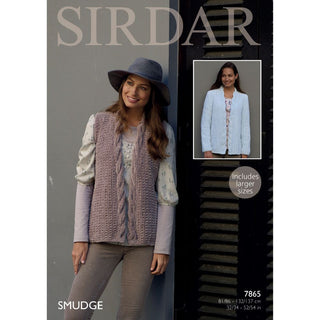 S7865 Jacket and Waistcoat for Women in Sirdar Smudge