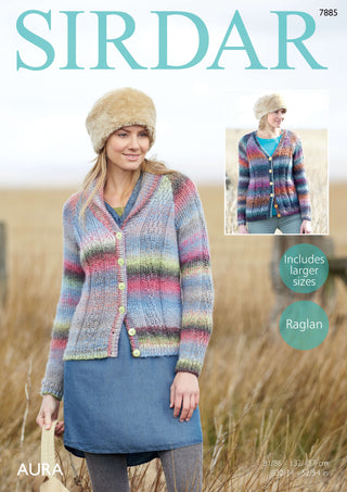 S7885 Cardigan for women in Sirdar Aura