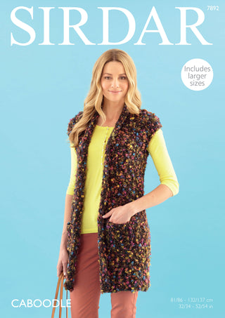 S7892 Waistcoat for women in Sirdar Caboodle