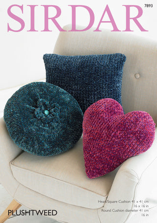 S7893 Cushion designs in Sirdar PlushTweed