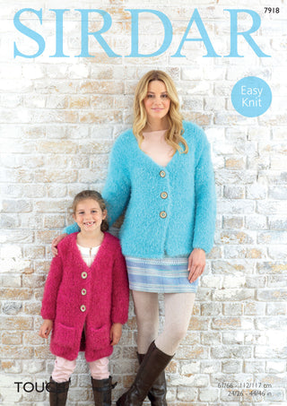 S7918 Cardigan for Women and Children in Sirdar Touch