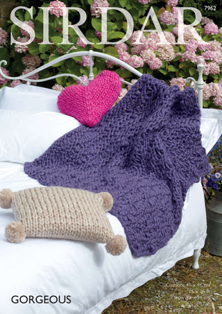 S7962 Cushions and Blanket in Sirdar Gorgeous