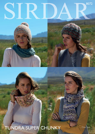 S8072 Hats and Scarfs for Women in Sirdar Tundra Super Chunky