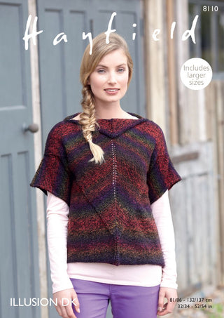 S8110 Ladies Top in Hayfield Illusion DK