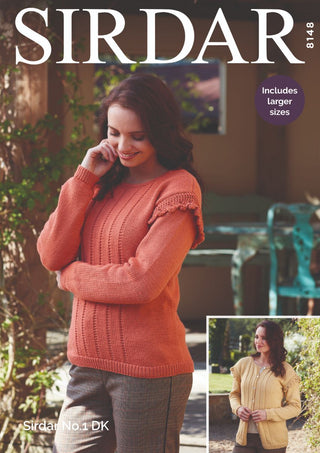 S8148 Sweater & Cardigan for Women in Sirdar No.1 DK