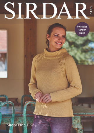 S8150 Ladies Sweater in Sirdar No.1 DK