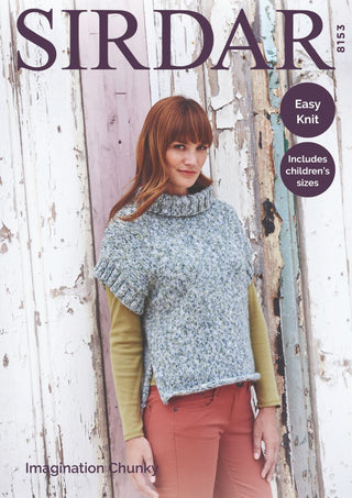 S8153 Ladies Cowl Neck Sweater in Sirdar Imagination Chunky