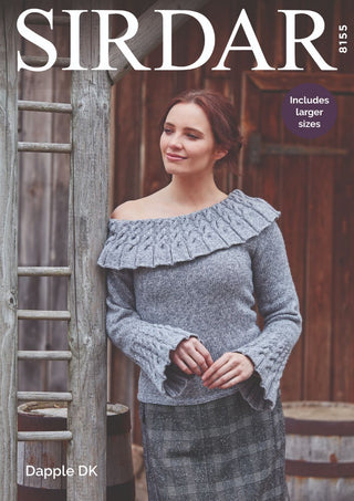S8155 Ladies Sweater in Sirdar Dapple DK