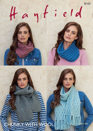S8163 Snoods and Scarves in Hayfield Chunky with Wool