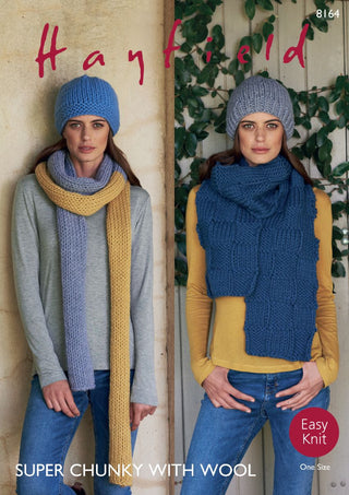 S8164 Hats & Scarves in Hayfield Super Chunky with Wool