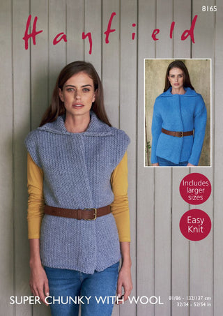 S8165 Ladies Jacket & Waistcoat in Hayfield Super Chunky with Wool