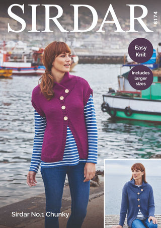 S8174 Women's Jacket & Waistcoat in Sirdar No.1 Chunky