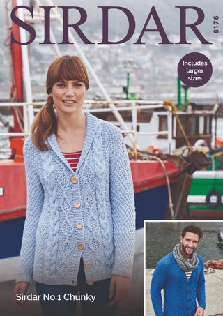 S8176 His & Hers Cardigans in Sirdar No.1 Chunky