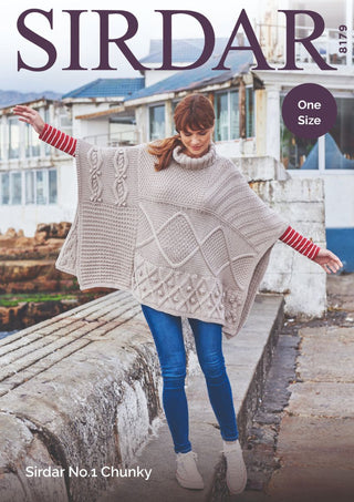 S8179 Poncho in Sirdar No.1 Chunky