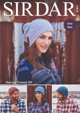 S8180 Adult's Hats in Sirdar Harrap Tweed DK