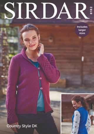 S8182 Cardigan & Waistcoat for Women in Sirdar County Style DK