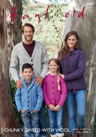 S8185 Cardigans in Hayfield Chunky Tweed with Wool