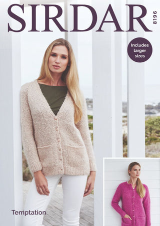 S8196 Ladies Cardigans in Sirdar Temptation Chunky