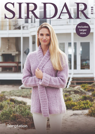 S8198 Women's Kimono Style Jacket in Sirdar Temptation Chunky
