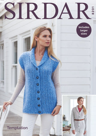 S8201 Ladies Jacket & Waistcoat in Sirdar Temptation