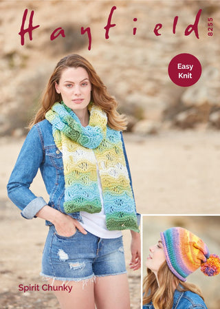 S8255 Hat & Scarf in Hayfield Spirit Chunky