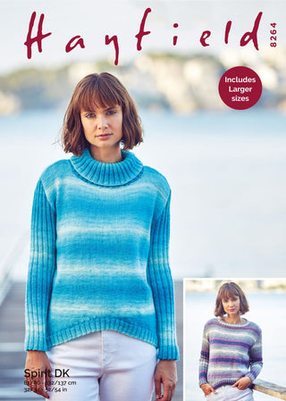 S8264 Sweaters for Women in Hayfield Spirit DK