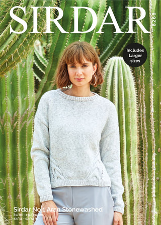 S8268 Sweater in Sirdar No.1 Aran Stonewashed