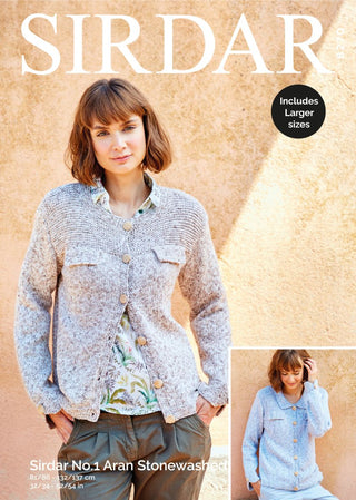 S8270 Jackets in Sirdar No.1 Aran Stonewashed