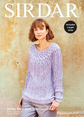 S8274 Lady's Sweater in Sirdar No.1 Aran Stonewashed