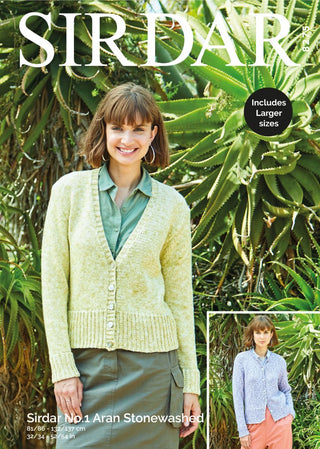 S8275 Women's Cardigans in Sirdar No.1 Aran Stonewashed