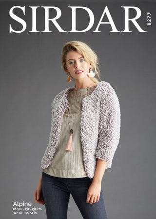 S8277 Woman's Cropped Cardigan in Sirdar Alpine