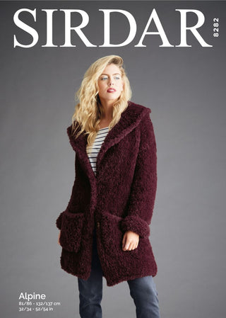 S8282 Teddy Bear Coat in Sirdar Alpine