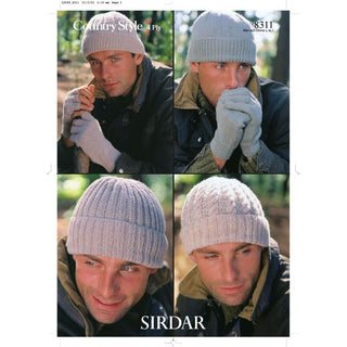S8311 Hats and Gloves for Men in Country Style 4 Ply