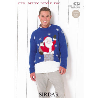 S9722 Christmas Sweater for Men in Sirdar Country Style DK