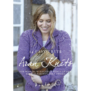 S503 14 Favourite Aran Knits, 14 designs for women in Hayfield Bonus Aran and Aran Tweed