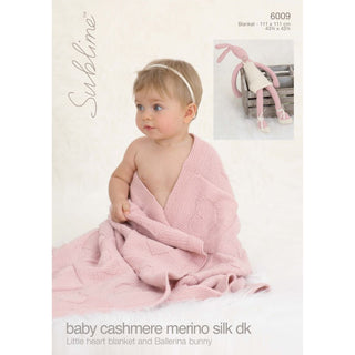 SU6009 Baby Blanket and Rabbit Baby Cashmere Merino Silk DK