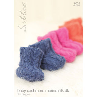 SU6024 Baby Shoes Baby Cashmere Merino Silk DK