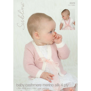 SU6029 Baby Girls Cardigan Baby Cashmere Merino Silk DK