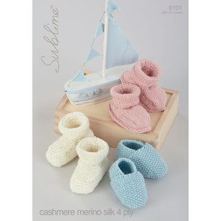 SU6101 Baby Shoes and Booties Baby Cashmere Merino Silk DK