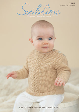 SU6118 Baby Jumper Baby Cashmere Merino Silk 4ply