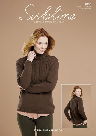 SU6163 Ladies Sweater in Sublime Extra Fine Merino Wool DK