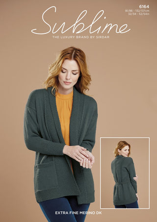 SU6164 Ladies Cardigan in Sublime Extra Fine Merino Wool DK